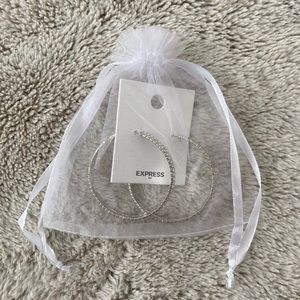 Express Silver Hoop Earrings